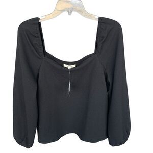 Madewell Black Square Neck Blouse